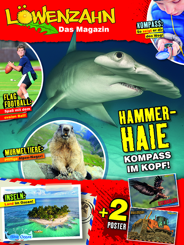 Löwenzahn Magazin mit einem Hammerhai auf dem Cover