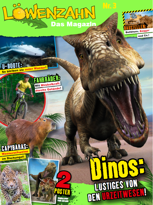 Neues Löwenzahn Magazin ab April von BlueOcean  das Thema diesmal Dinos