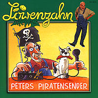 Löwenzahn Peter Lustig Hörspie 2 Peter gezeichnet mit Mikrofon,Hund und Piratenflagge